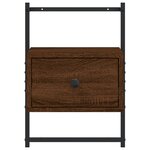 vidaXL Table de chevet murale chêne brun 35x30x51 cm bois d'ingénierie