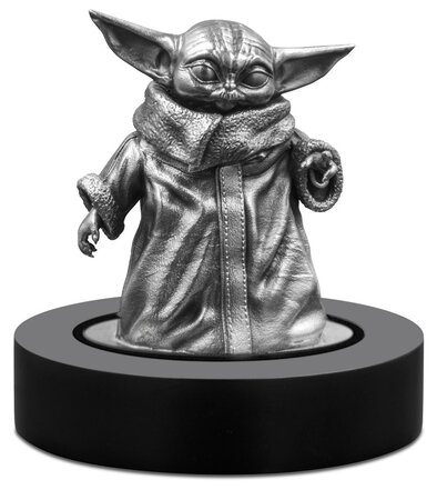 Figurine Grogu du Mandalorian en argent 150 grammes millésime 2021