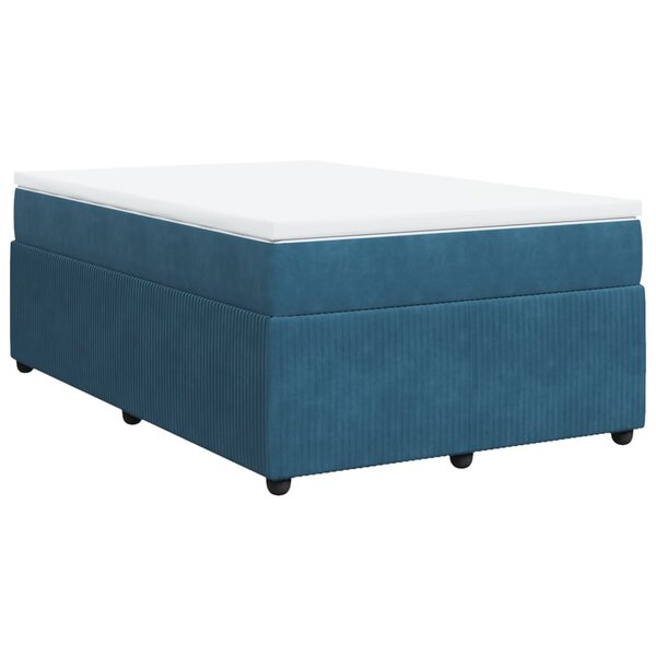 vidaXL Sommier à lattes de lit et matelas Bleu foncé 120x200cm Velours