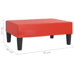 vidaXL Repose-pied Rouge 78x56x32 cm Similicuir