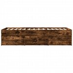vidaXL Lit de jour avec tiroirs sans matelas chêne fumé 90x200 cm