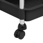 vidaXL Chariot de cuisine 5 niveaux Noir 42x29x128 cm Fer et ABS