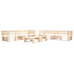 Salon de jardin meuble d'extérieur ensemble de mobilier 220 cm palette 6 pièces bois couleur naturelle de bois 02_0018456