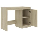 Bureau table poste de travail meuble d'ordinateur informatique étude chêne sonoma 140 x 50 x 76 cm bois d’ingénierie brun 02_0023655