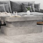 vidaXL Table basse avec lumières LED gris béton 90x50x40 cm