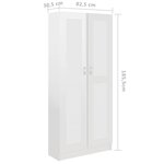 vidaXL Bibliothèque Blanc brillant 82 5x30 5x185 5cm Bois d'ingénierie