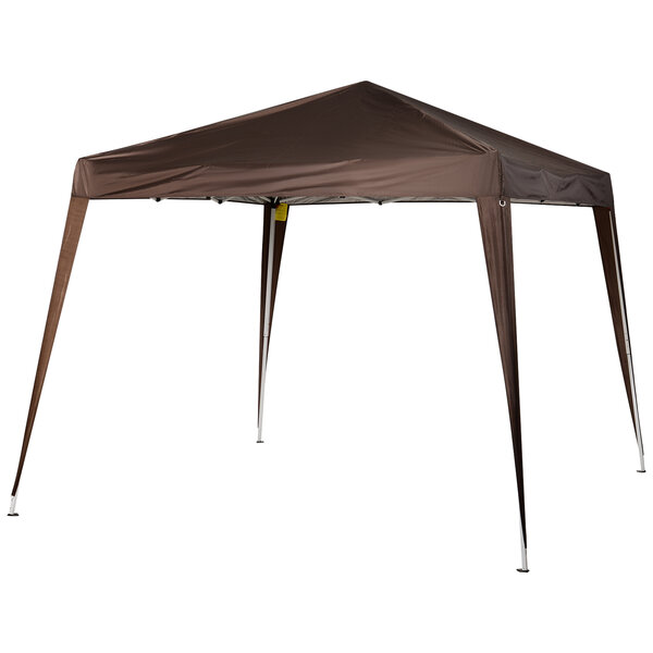 Tonnelle barnum de jardin pop-up pliant 2 4L x 2 4l x 2 5H m acier polyester imperméabilisé anti UV avec sac de transport chocolat