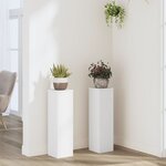 vidaXL Supports pour plantes 2 Pièces blanc 17x17x60 cm bois d'ingénierie