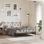 vidaXL Cadre de lit métal sans matelas avec pied de lit noir 140x200cm
