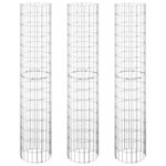 vidaXL Lit surélevé à gabion circulaire 3Pièces Acier galvanisé Ø30x150cm