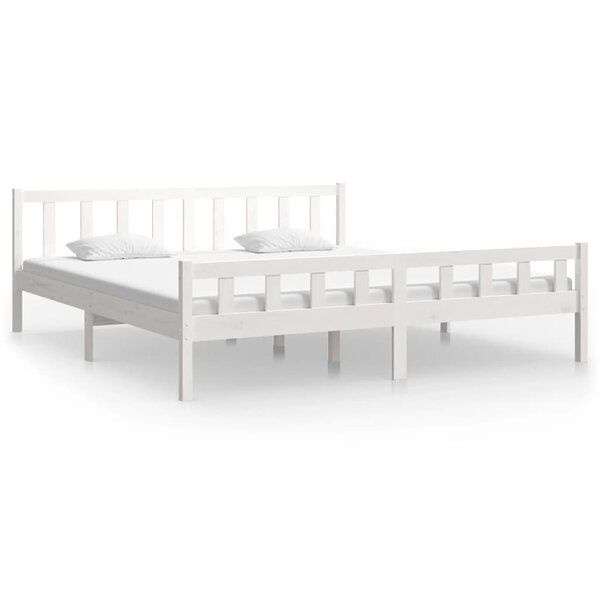 vidaXL Cadre de lit sans matelas blanc bois massif 160x200 cm
