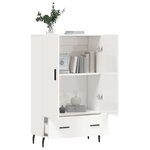 vidaXL Buffet haut blanc brillant 69 5x31x115 cm bois d'ingénierie