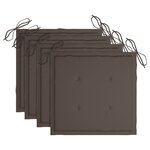 vidaXL Chaises de jardin avec coussins taupe lot de 3 Bois teck massif