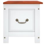 vidaXL Coffre de rangement et couvercle marron et blanc bois d'acacia