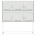 vidaXL Buffet blanc 100 5x39x107 cm acier laminé à froid