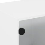 vidaXL Meuble TV avec portes en verre blanc 68x37x42 cm