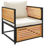 vidaXL Salon de jardin avec coussins 5 Pièces Bois d'acacia solide