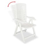 vidaXL lot de 2 Chaises inclinables de jardin Plastique Blanc