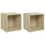 vidaXL Meubles TV 2 Pièces chêne sonoma 37x35x37 cm bois d’ingénierie