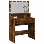 vidaXL Coiffeuse avec LED chêne fumé 80x41x134 5 cm