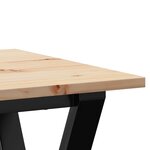 vidaXL Table à manger cadre en Y 50x50x75 cm bois de pin massif acier