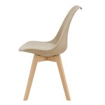 Lot de 6 chaises de salle à manger similicuir hêtre beige 03_0006777