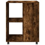 vidaXL Table d'appoint avec roues chêne fumé bois d'ingénierie