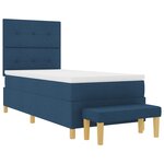 Lit Box Spring vidaXL avec Matelas et Banc Bleu 100x200 cm en Tissu