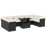vidaXL Salon de jardin 11 Pièces avec coussins noir résine tressée
