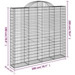 vidaXL Paniers à gabions arqués 18 Pièces 200x50x180/200 cm Fer galvanisé