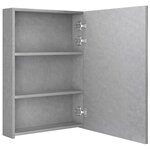 vidaXL Armoire de salle de bain à miroir LED gris béton 50x13x70 cm