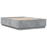 vidaXL Cadre de lit avec lumières LED gris béton 120x190 cm