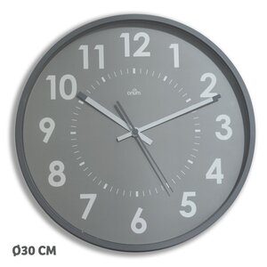 Horloge murale silencieuse à quartz, diamètre 30cm - Aluminium