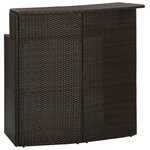 vidaXL Ensemble de bar de jardin avec coussins 3 Pièces Marron