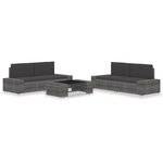 vidaXL Salon de jardin 5 Pièces Résine tressée Gris