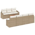 vidaXL Ensemble de canapé de jardin de 8 pièces avec coussins beige poly rattan acacia