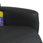 vidaXL Fauteuil inclinable de massage repose-pieds noir similicuir