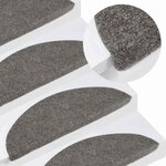 vidaXL Tapis d'escalier autocollants 15 Pièces 56x17x3 cm Gris