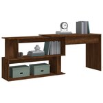 vidaXL Bureau d'angle Chêne marron 200x50x76 cm Bois d'ingénierie