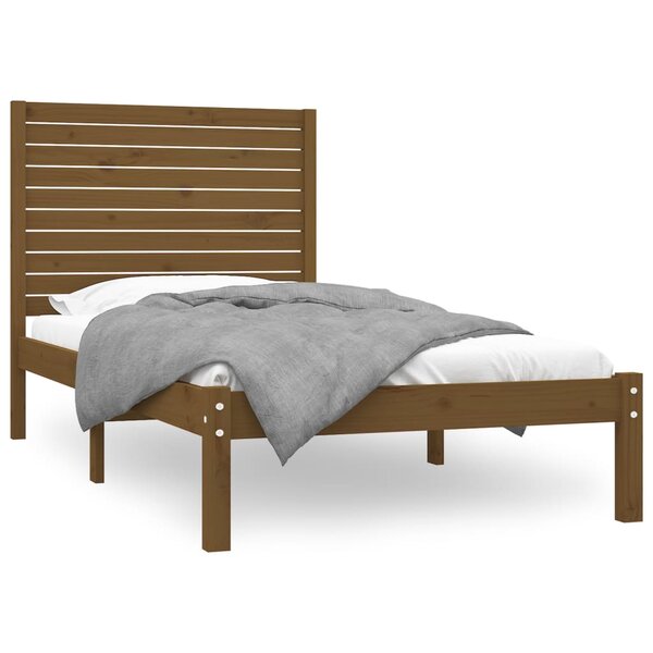 vidaXL Cadre de lit Marron miel Bois massif 100x200 cm