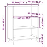 vidaXL Bibliothèque chêne fumé 69 5x32 5x90 cm bois d'ingénierie