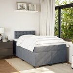 vidaXL Sommier à lattes de lit et matelas Gris foncé 120x200cm Velours