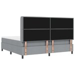 Lit Box Spring vidaXL avec matelas et lumière LED Gris clair 200x200 cm Tissu