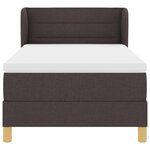 vidaXL Lit à ressorts avec Matelas - Marron Foncé  80x200 cm  Tissu