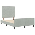 vidaXL Cadre de Lit Gris Clair 120x190 cm Velours