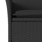 vidaXL Ensemble à manger de jardin et coussins 7 Pièces noir rotin acacia