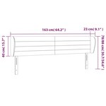 vidaXL Tête de lit avec oreilles Noir 163x23x78/88 cm Tissu