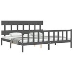 vidaXL Cadre de lit sans matelas gris 200x200 cm bois massif de pin