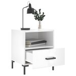vidaXL Table de chevet blanc brillant 40x35x47 5 cm bois d’ingénierie