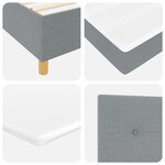 vidaXL Lit à ressorts avec matelas gris clair 100x200 cm tissu